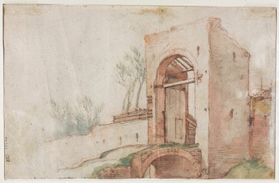 Ponte e cancello (verso) da Abraham Bloemaert