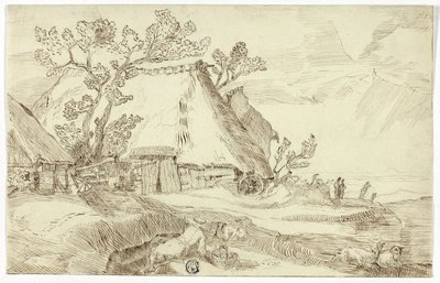 Fattoria sotto i tetti di paglia da Abraham Bloemaert
