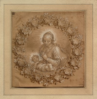 Madonna con bambino in un tondo da Abraham Bloemaert