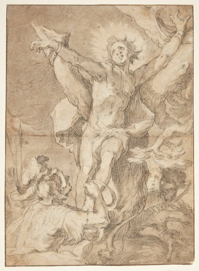 San Sebastiano legato a un albero da un soldato romano da Abraham Bloemaert