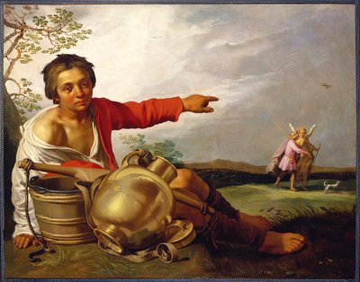 Pastorello che indica Tobia e l