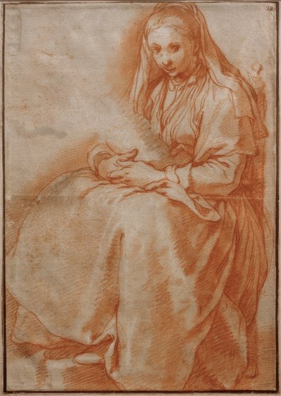 Donna seduta con bambino da Abraham Bloemaert