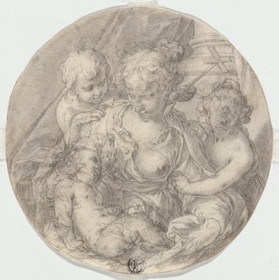 La Madonna con il Bambino Gesù, con il bambino Giovanni Battista e un altro bambino (Caritas) da Abraham Bloemaert