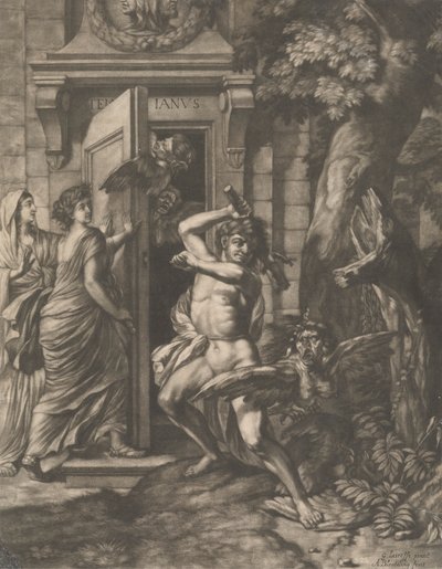 Ercole davanti al Tempio di Giano da Abraham Blooteling