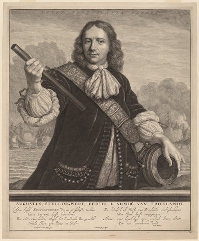 Augustus Stellingwerf, Primo Lord Ammiraglio della Frisia da Abraham Blooteling after Lodewyk van der Helst