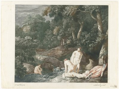 Diana e le sue ninfe che fanno il bagno in un fiume da Abraham Bloteling