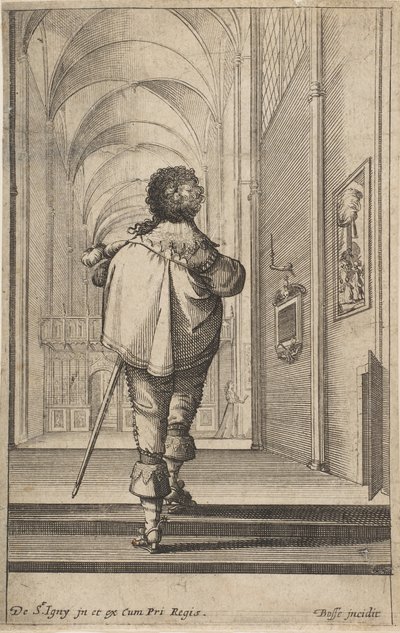 Un gentiluomo visto di spalle che entra in una chiesa, ca. 1629 da Abraham Bosse