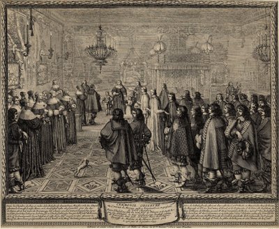 Cerimonia del contratto di matrimonio tra Wladyslaw IV, Re di Polonia e Marie Louise Gonzaga da Abraham Bosse