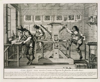Pressa da stampa francese, 1642 da Abraham Bosse