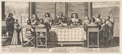 La benedizione a tavola, ca. 1635 da Abraham Bosse