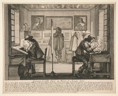 Gli Incisori nella loro bottega, dalla serie Gli Artisti nel loro Laboratorio da Abraham Bosse