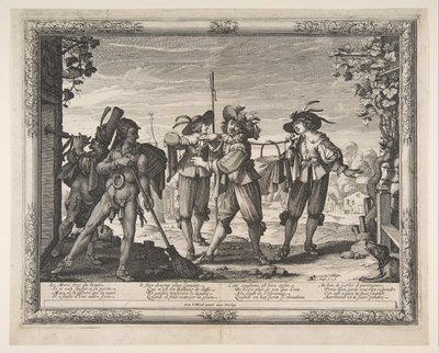 La pentola calda portata ai novelli sposi, o Il baccano da Abraham Bosse