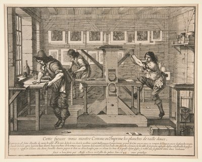 I Tipografi nella loro Sala di Lavoro, dalla serie Artisti nei loro Studi da Abraham Bosse