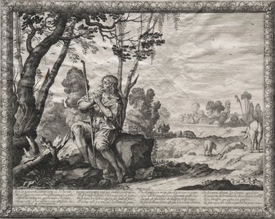 Il figliol prodigo: Il prodigo che cura i maiali da Abraham Bosse