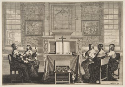 Le vergini sagge che conversano, ca. 1635 da Abraham Bosse