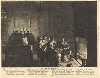 Le vergini sagge davanti al fuoco da Abraham Bosse