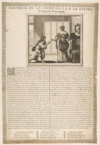 Risposta della giovane signora alla lettera del capitano da Abraham Bosse