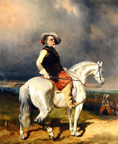 Cavaliere su un cavallo bianco da Abraham Cooper