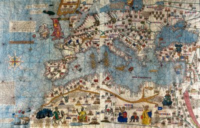 Mappa catalana del continente europeo con l