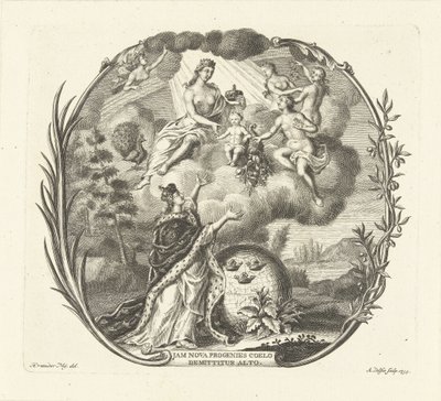 Allegoria sulla nascita di un bambino con Giunone e Abbondanza da Abraham Delfos