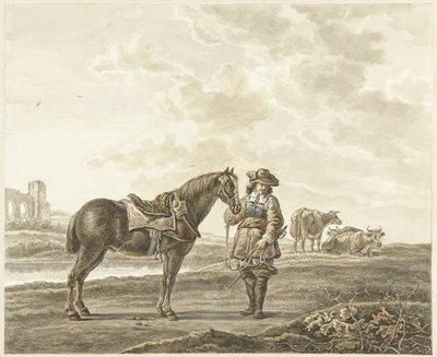 Cavaliere nel paesaggio da Abraham Delfos