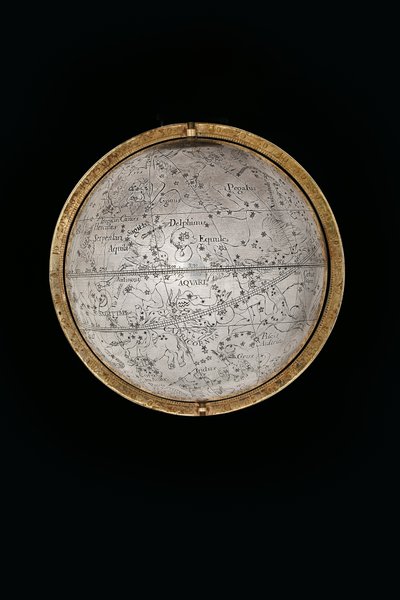Due globi terrestri e celesti eccezionali, sostenuti da Ercole e Atlante, Augusta da Abraham Drentwett
