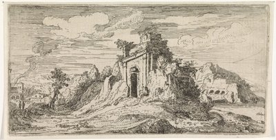 Paesaggio con le rovine di un portale da Abraham Genoels