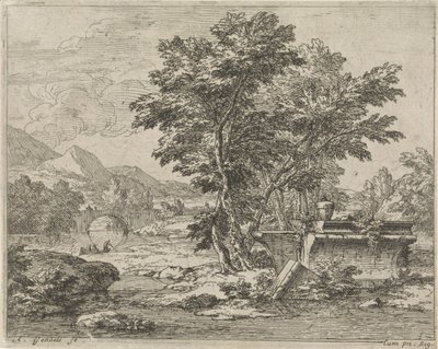 Paesaggio con una rovina classica da Abraham Genoels