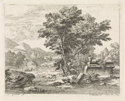 Paesaggio con una rovina classica (serie di paesaggi) da Abraham Genoels