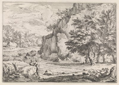 Paesaggio con roccia da Abraham Genoels