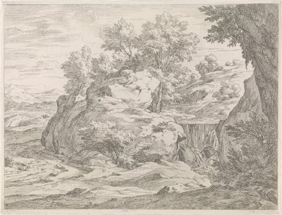 Paesaggio con cascata da Abraham Genoels