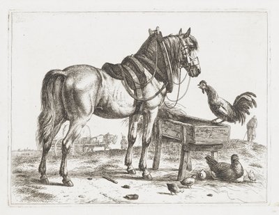 Cavallo vicino a una mangiatoia da Abraham Hendrik Winter