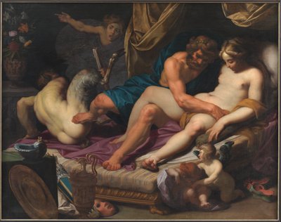 Ercole scaccia Fauno dal letto di Onfale da Abraham I Janssens