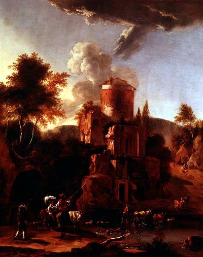 Paesaggio italiano con rovine da Abraham Jansz Begeyn