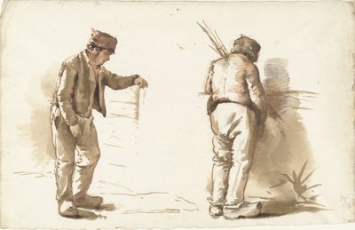 Due studi di un uomo in piedi da Abraham Johannes Ruytenschildt