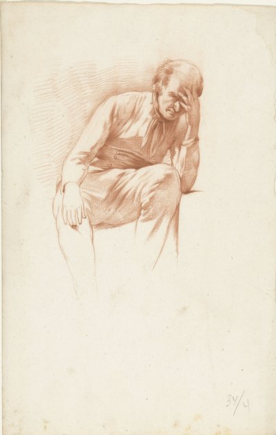 Vecchio seduto, con la mano sul viso da Abraham Johannes Ruytenschildt