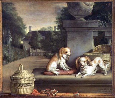 Due cani in un parco da Abraham Lambertsz van den Tempel