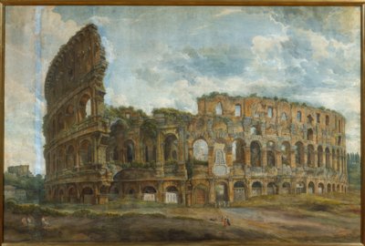 Vista esterna del Colosseo a Roma da Abraham Louis Rodolphe Ducros