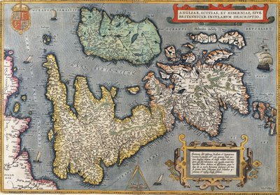 Mappa della Gran Bretagna da Abraham Ortelius