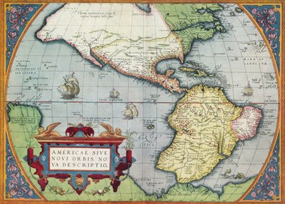 America, o il Nuovo Mondo: dal Theatrum Orbis Terrarum di Abraham Ortelius, 1570 da Abraham Ortelius
