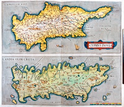 Cipro, Creta, Cipro, Grecia da Abraham Ortelius