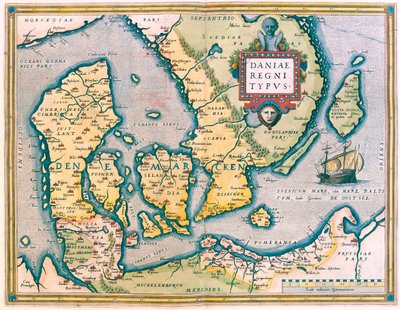 Danimarca, Svezia meridionale da Abraham Ortelius