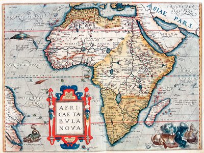 Descrizione del continente africano. Mappa geografica da 