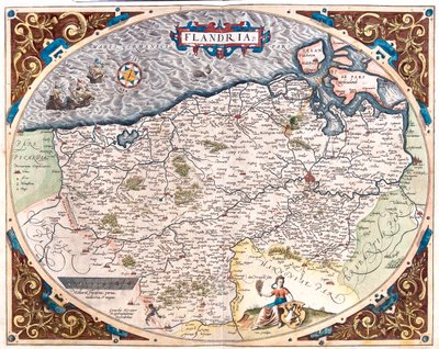 Francia (Regione: Nord-Pas de Calais), Belgio (Regione: Fiamminga, Nord Vallonia), Paesi Bassi (Provincia: Zelanda) da Abraham Ortelius