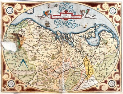 Francia (Regione: Alta Normandia, Piccardia, Nord-Pas de Calais, Ile-de-France, Champagne-Ardenne, Lorena), Belgio, Olanda, Germania (Stato: Bassa Sassonia, Nord Reno-Westfalia, Renania-Palatinato, Saar), Lussemburgo da Abraham Ortelius