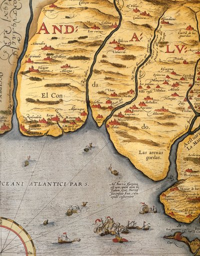 Porto di Palos, di Abraham Ortelius (1528-1598), tavola da Abraham Ortelius
