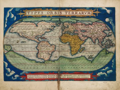 Immagine del globo terrestre da Abraham Ortelius