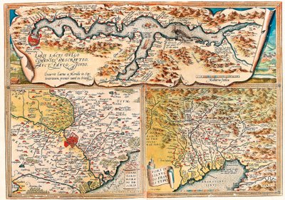 Larii Lacus Vulgo Tertorii Romani Fori Iulii. Mappa geografica dell