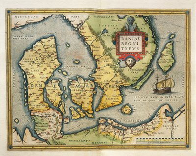 Mappa della Danimarca, da Theatrum Orbis Terrarum di Abraham Ortelius da Abraham Ortelius
