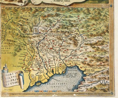 Mappa della regione Friuli Venezia Giulia, da Theatrum Orbis Terrarum di Abraham Ortelius da Abraham Ortelius